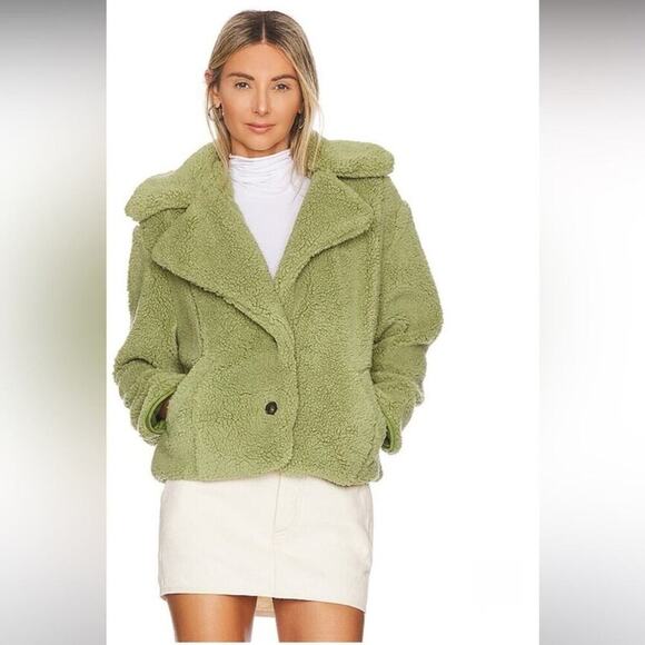 Free People Joplin Cozy Jacket in Sweet Pistachio Size Medium - Picture 1 of 10